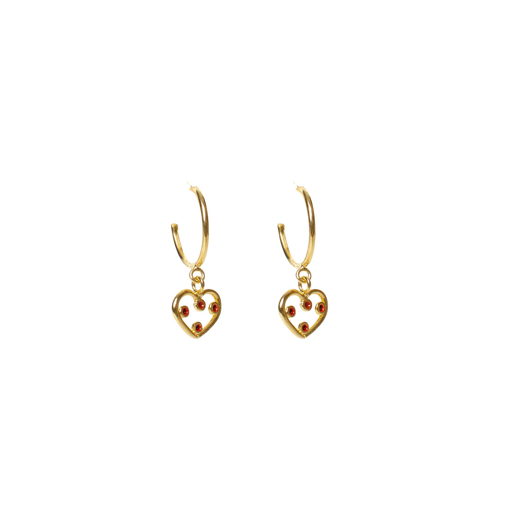 Heart mini hoops